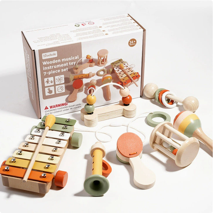 Baby Wooden Rattle Early Education Toys