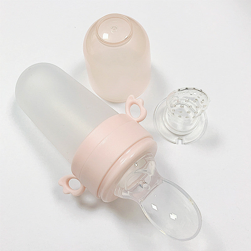 Silicone Baby Rice Cereal Squeeze Feeding Bottle Spoon