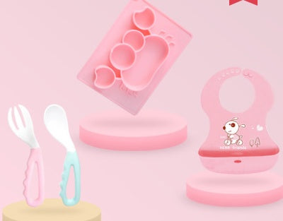 Silicone Suction Cup Baby Feeding Bowl Cartoon Learning Bowl