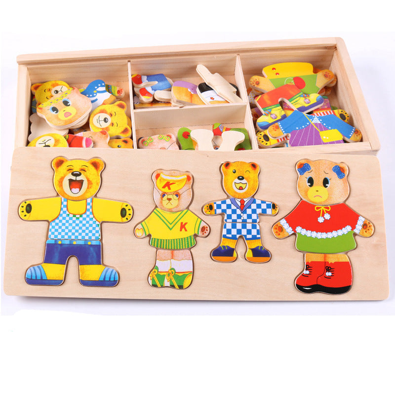 Baby Bear Dressing Matching Puzzle Blocks Toys