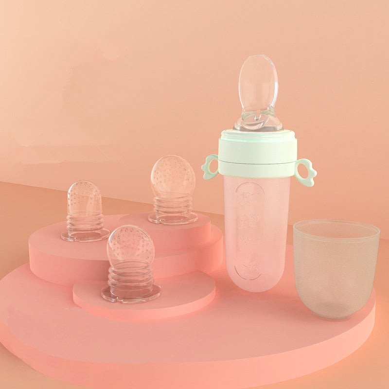 Portable Baby Rice Cereal Feeding Spoon Bottle