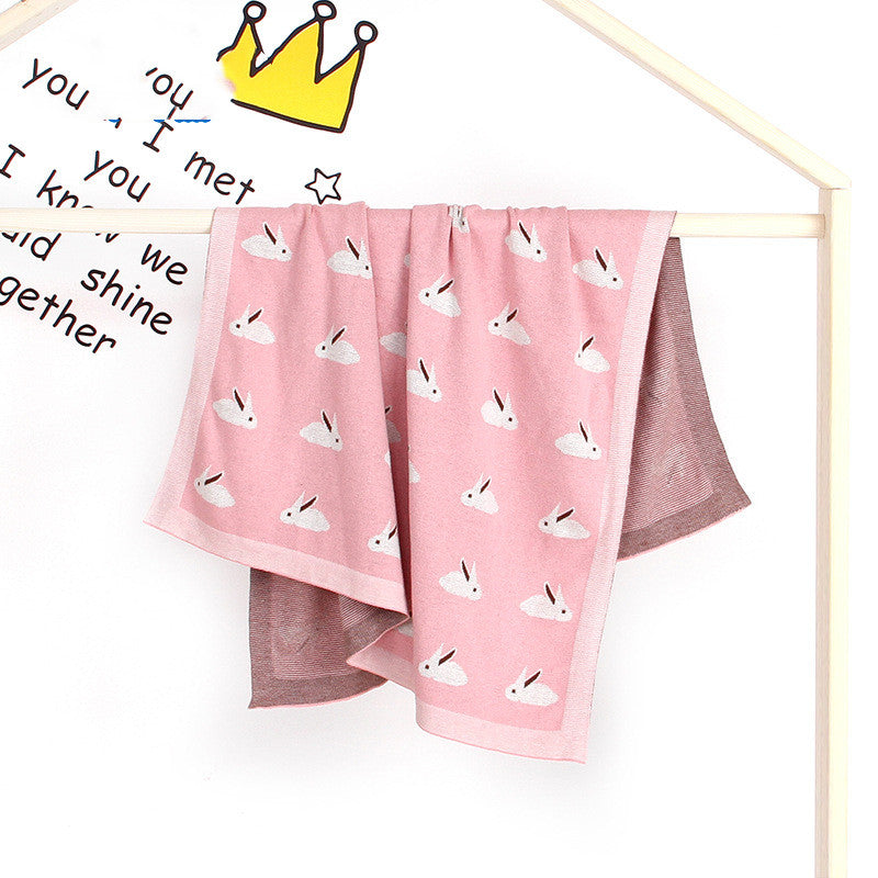 Knitted Bunny Baby Blanket Windproof Cover