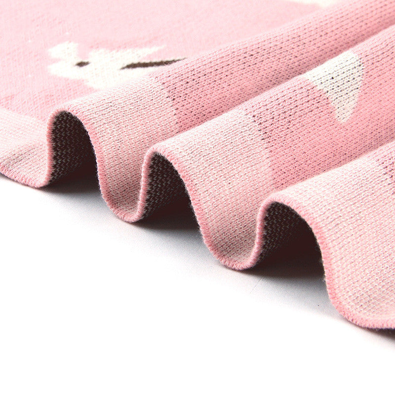 Knitted Bunny Baby Blanket Windproof Cover