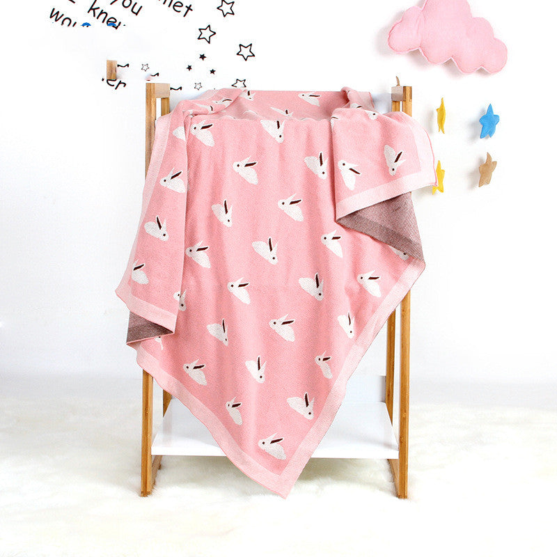 Knitted Bunny Baby Blanket Windproof Cover