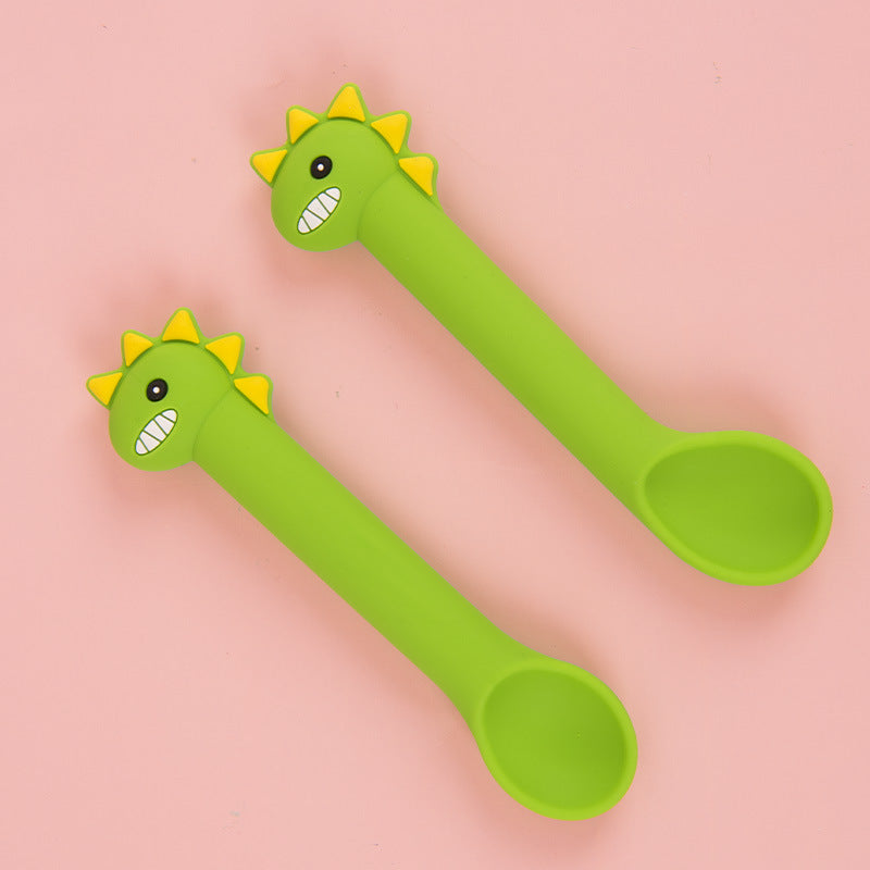 Silicone Baby Training Spoon Cartoon Soft Spoon Set