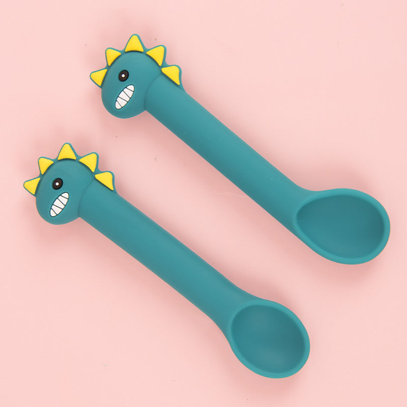Silicone Baby Training Spoon Cartoon Soft Spoon Set