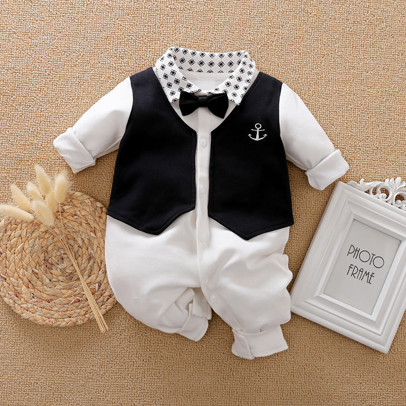 Long Sleeve Baby Jumpsuit Spring Autumn Gentleman Outfit