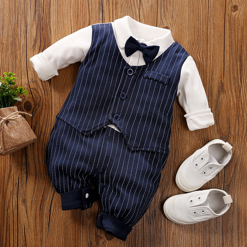 Long Sleeve Baby Jumpsuit Spring Autumn Gentleman Outfit