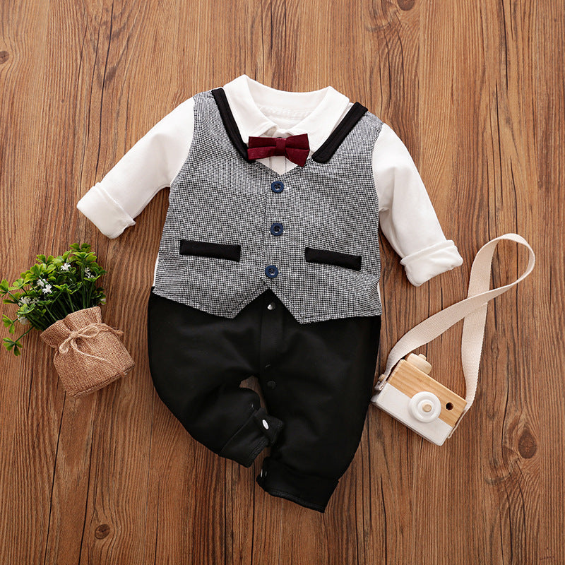 Long Sleeve Baby Jumpsuit Spring Autumn Gentleman Outfit