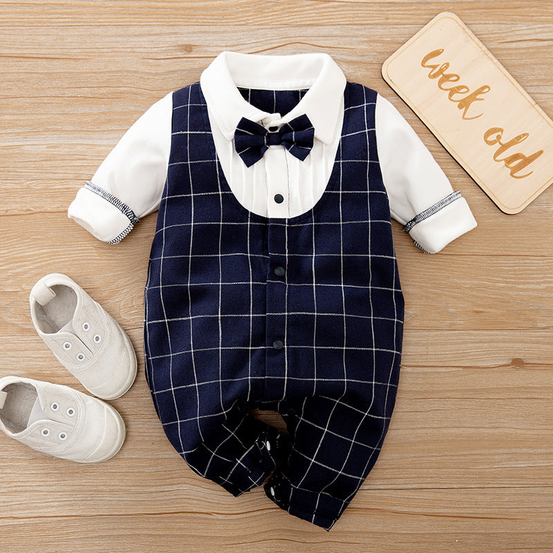 Long Sleeve Baby Jumpsuit Spring Autumn Gentleman Outfit