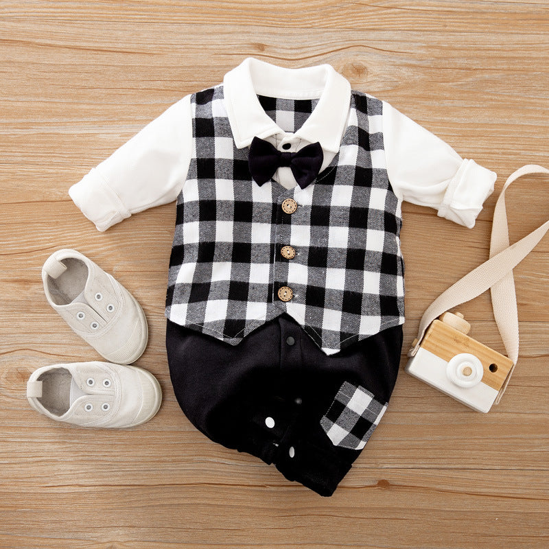 Long Sleeve Baby Jumpsuit Spring Autumn Gentleman Outfit