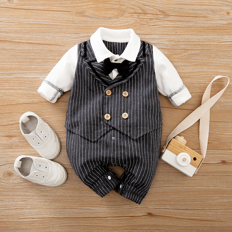 Long Sleeve Baby Jumpsuit Spring Autumn Gentleman Outfit