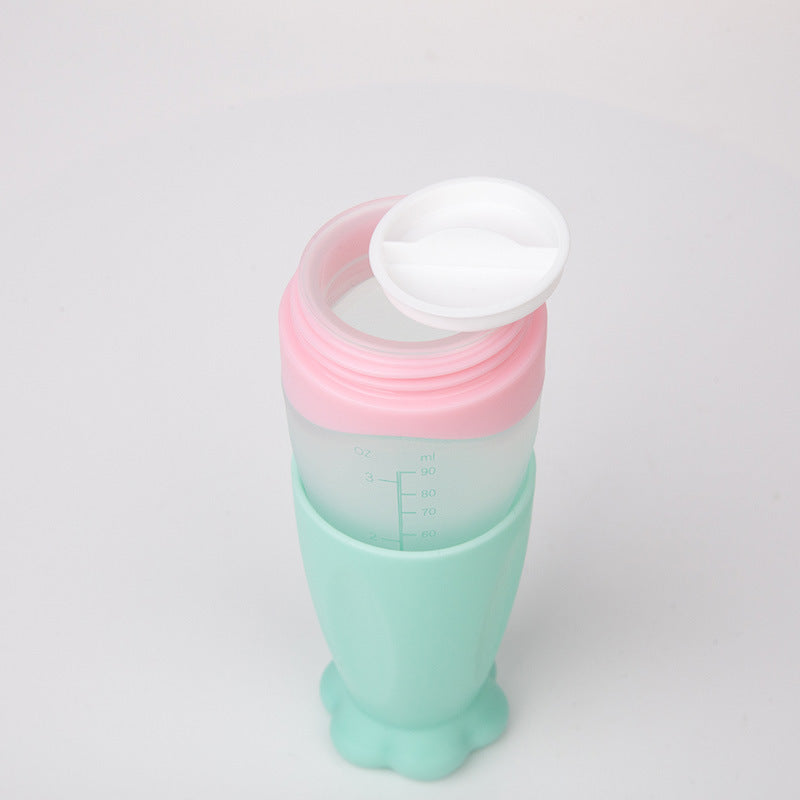 Silicone Baby Feeding Spoon Rice Cereal Feeder Bottle