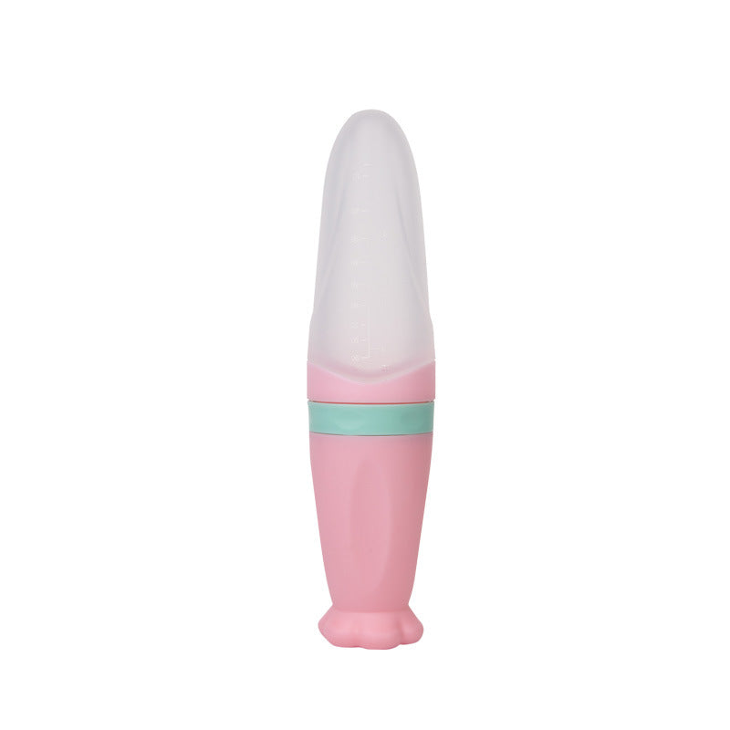 Silicone Baby Feeding Spoon Rice Cereal Feeder Bottle