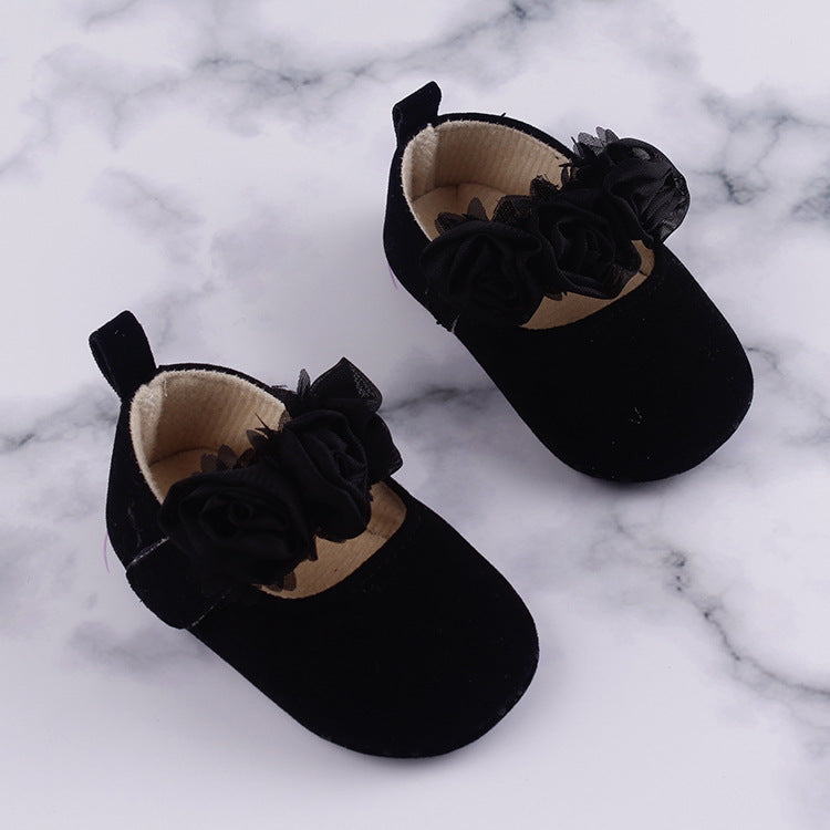 Baby Cotton Soft Sole Floral Shoes