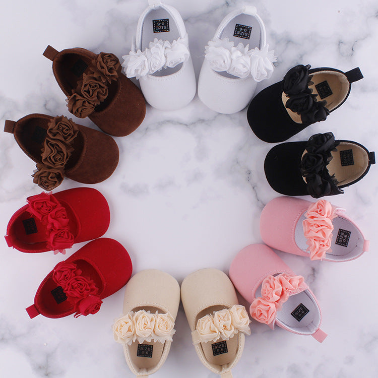 Baby Cotton Soft Sole Floral Shoes