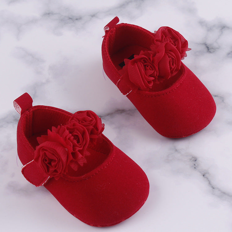 Baby Cotton Soft Sole Floral Shoes