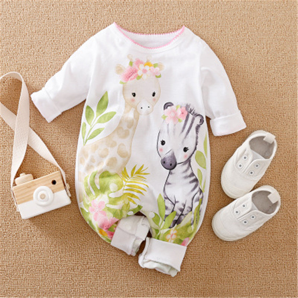 Cotton Cartoon Baby Onesie Crawling Suit Spring Autumn