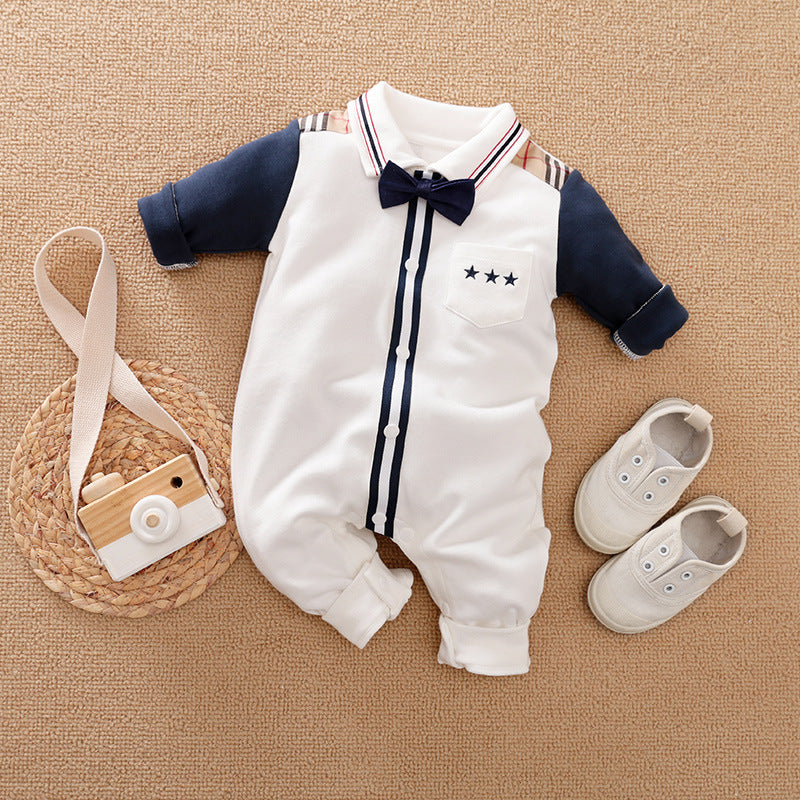 Gentleman Style Long Sleeve Baby Romper