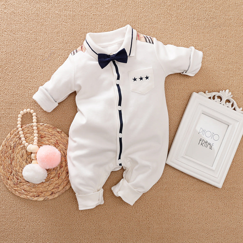 Gentleman Style Long Sleeve Baby Romper