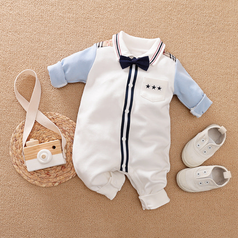 Gentleman Style Long Sleeve Baby Romper