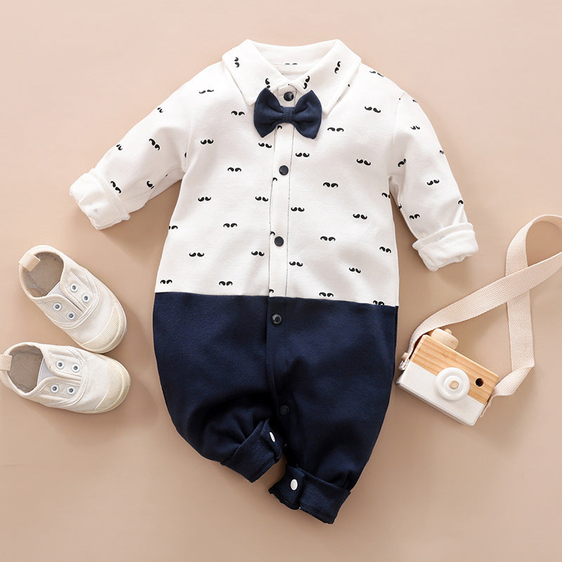 Gentleman Style Long Sleeve Baby Romper