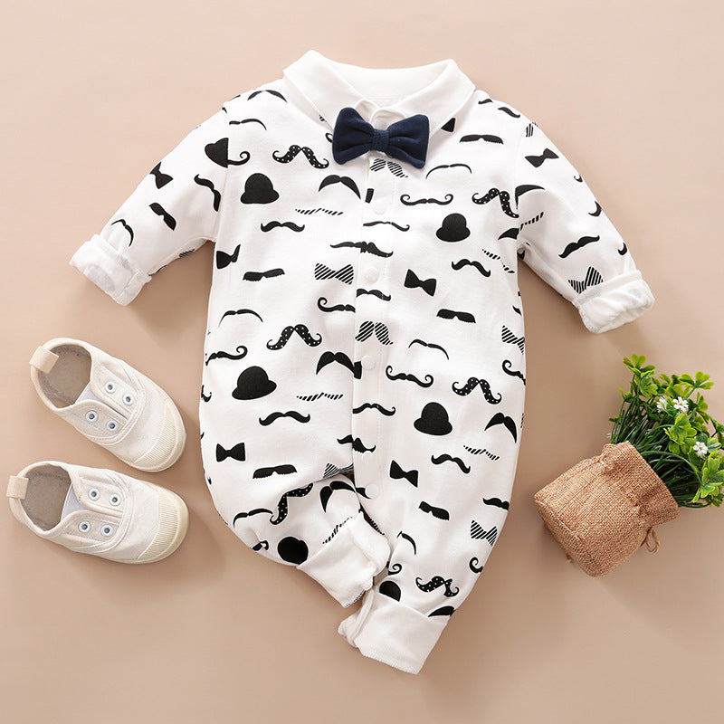Gentleman Style Long Sleeve Baby Romper