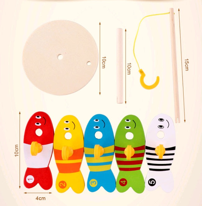 Children's Wooden Fishing Educational Early Learning Toys