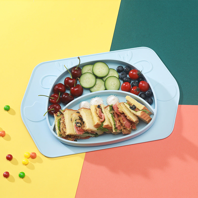 Silicone Non-Slip Baby Feeding Bowl Plate Set
