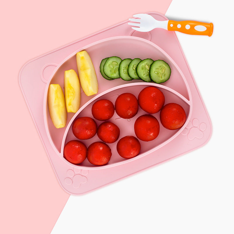 Silicone Non-Slip Baby Feeding Bowl Plate Set