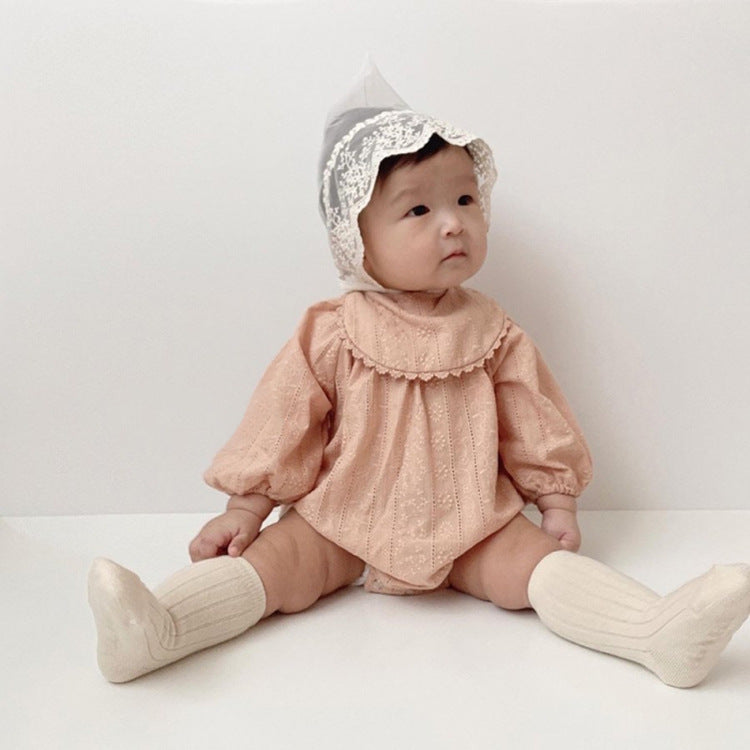 Baby Embroidered Long Sleeve Triangle Romper Jumpsuit