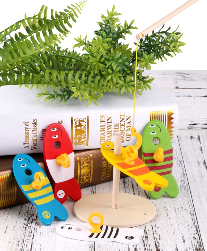 Children's Wooden Fishing Educational Early Learning Toys