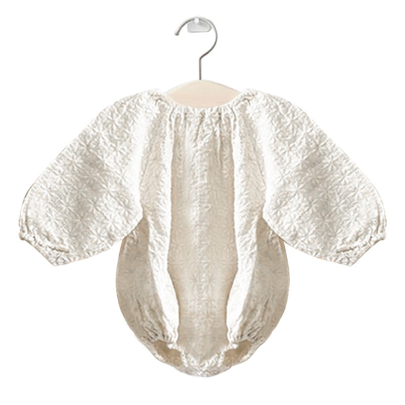 Baby Embroidered Long Sleeve Triangle Romper Jumpsuit