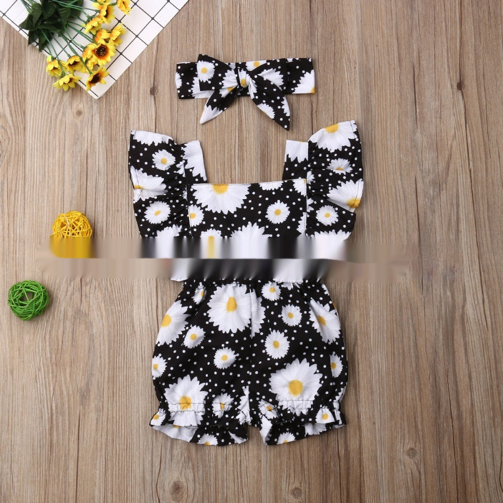 Baby Short Sleeve Pineapple Print Romper