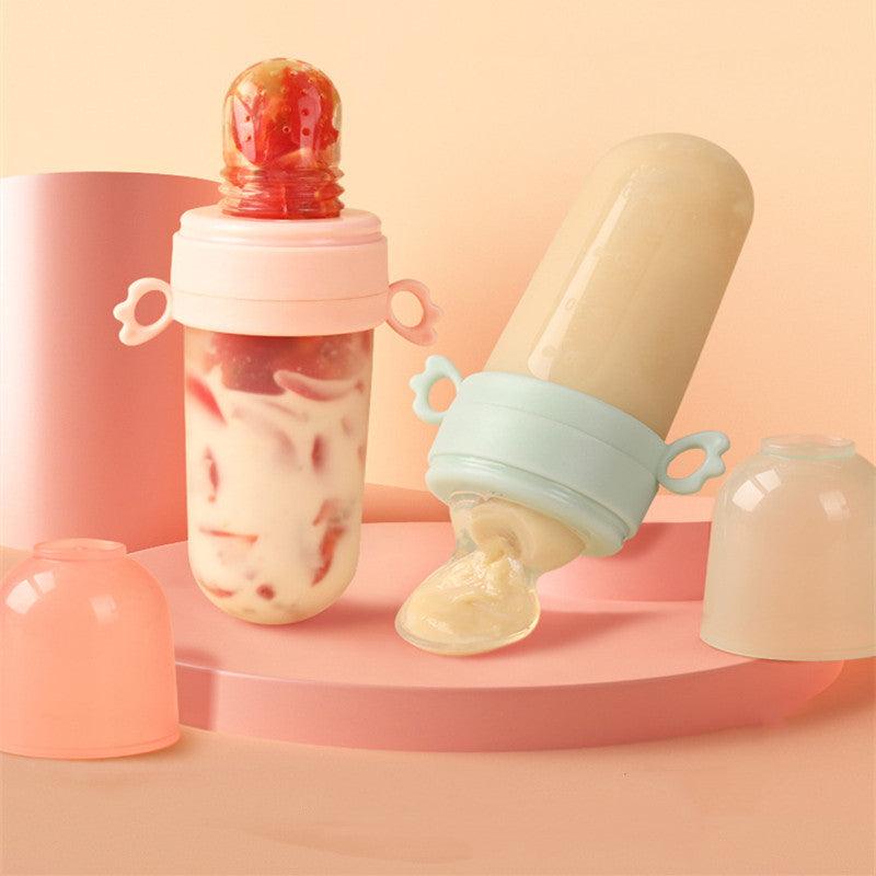 Silicone Baby Rice Cereal Squeeze Feeding Bottle Spoon