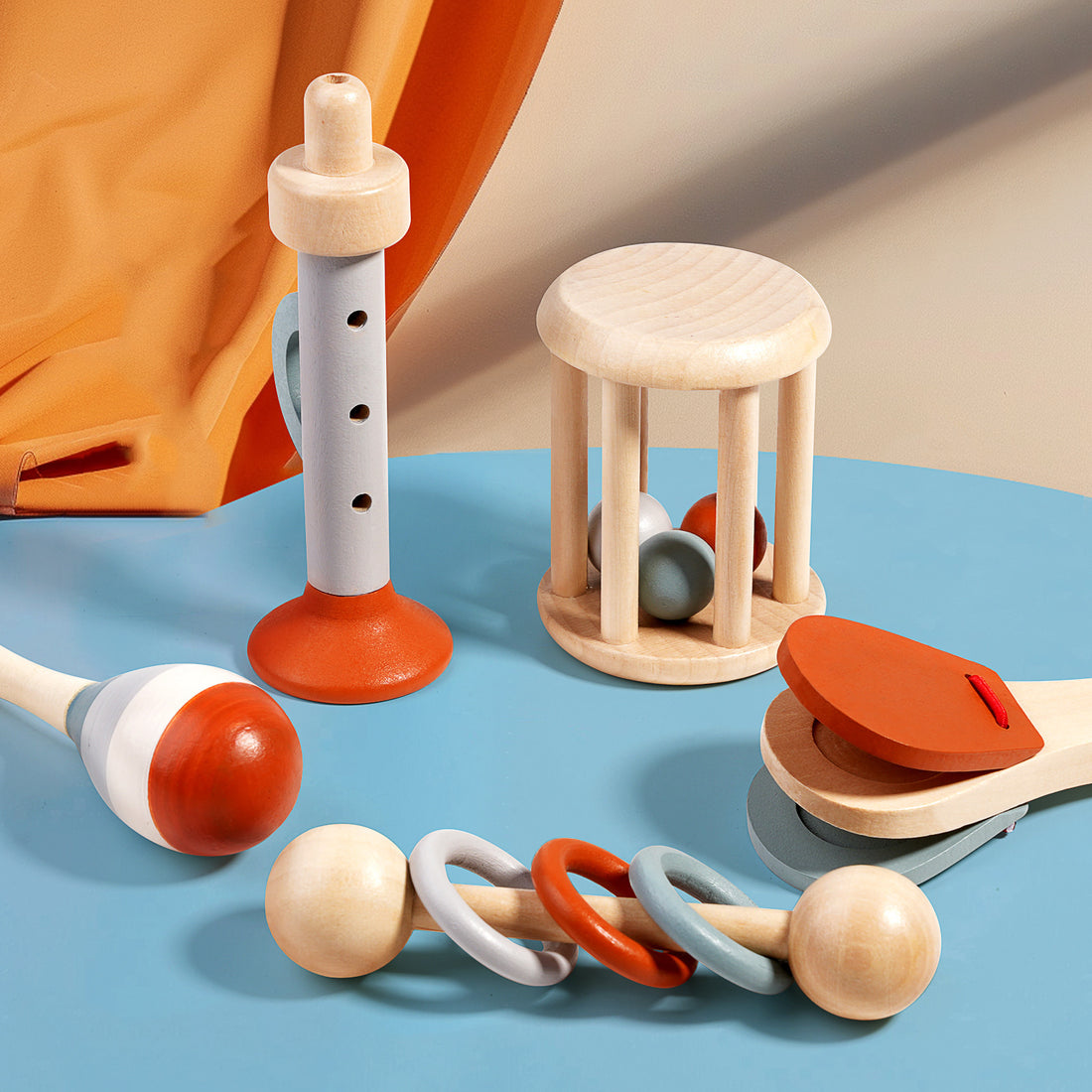 Baby Wooden Rattle Early Education Toys