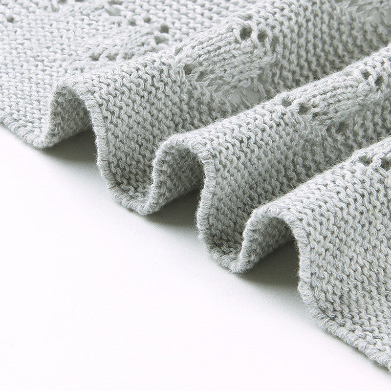 Knitted Heart Hollow Baby Windproof Blanket