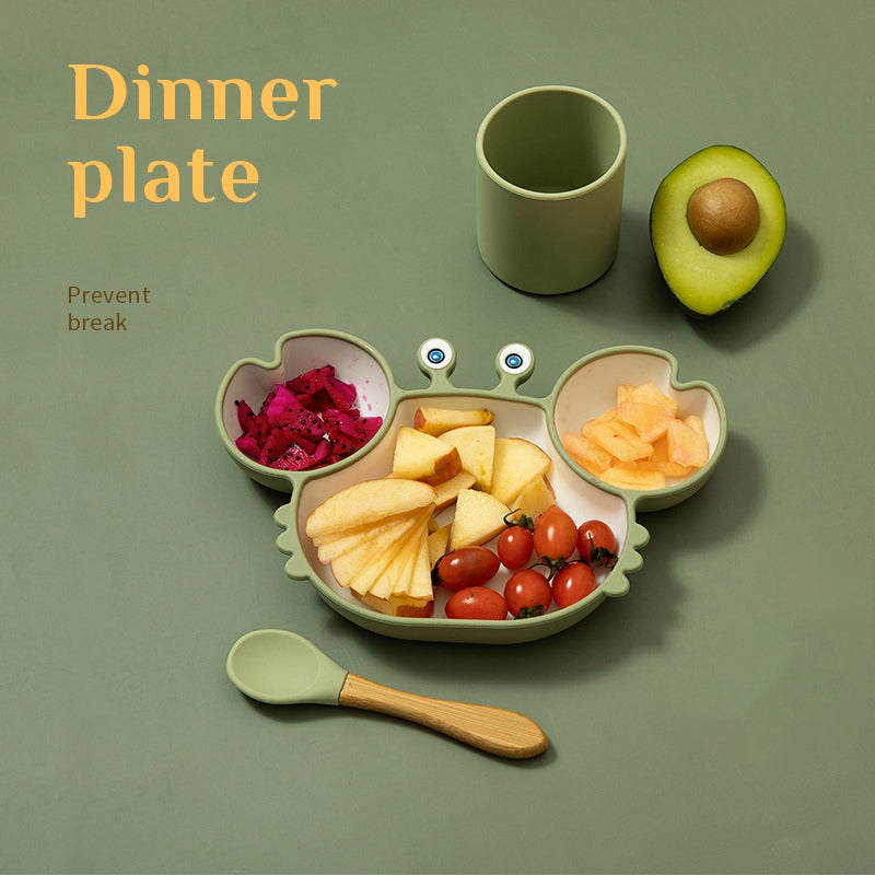 Silicone Non-Slip Baby Feeding Bowl Plate Set