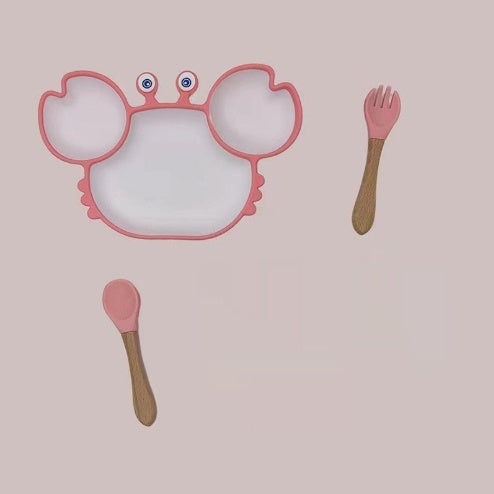 Silicone Non-Slip Baby Feeding Bowl Plate Set
