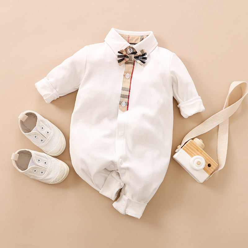 Gentleman Style Long Sleeve Baby Romper