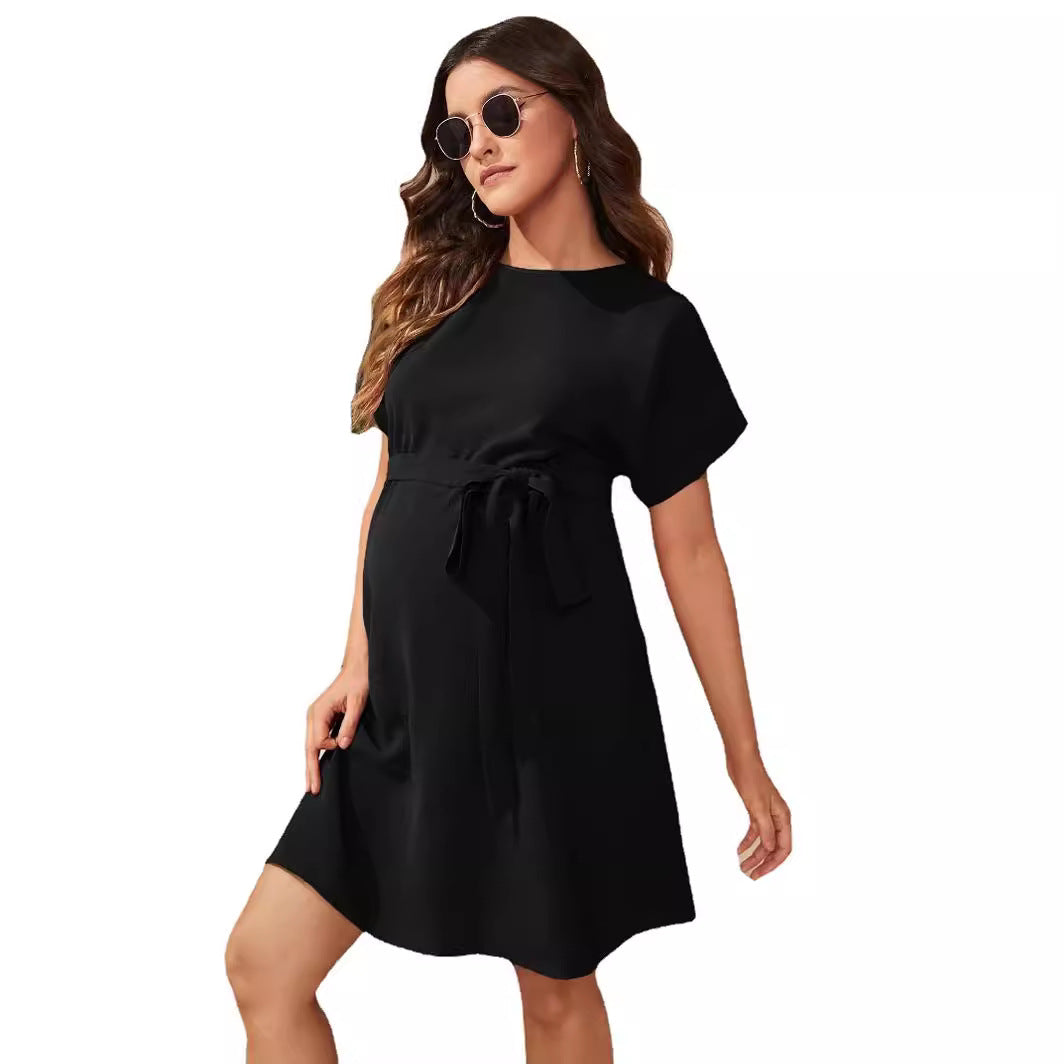 Bat Sleeve Maternity Girdle Dress