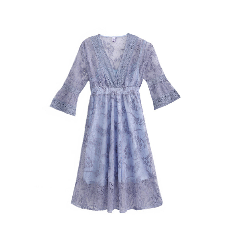 Lace Two-Piece Maternity Dress