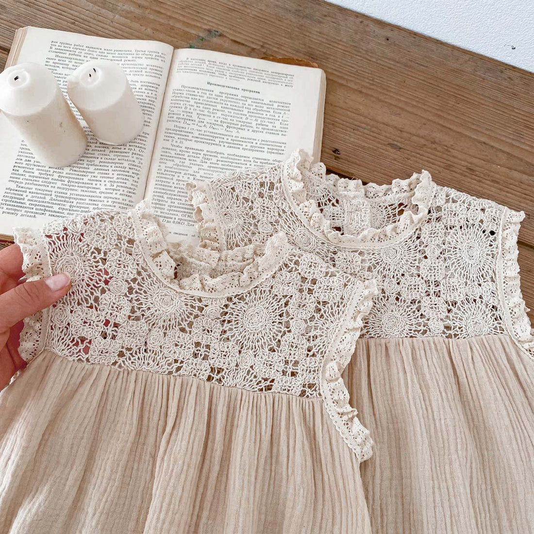 Baby Girl Summer Waffle Lace Romper