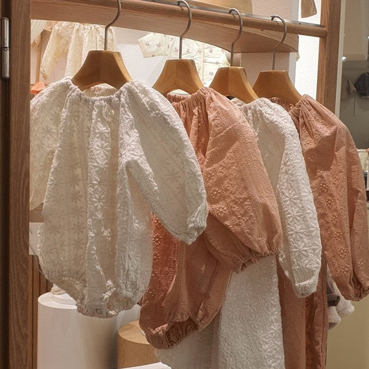 Baby Embroidered Long Sleeve Triangle Romper Jumpsuit