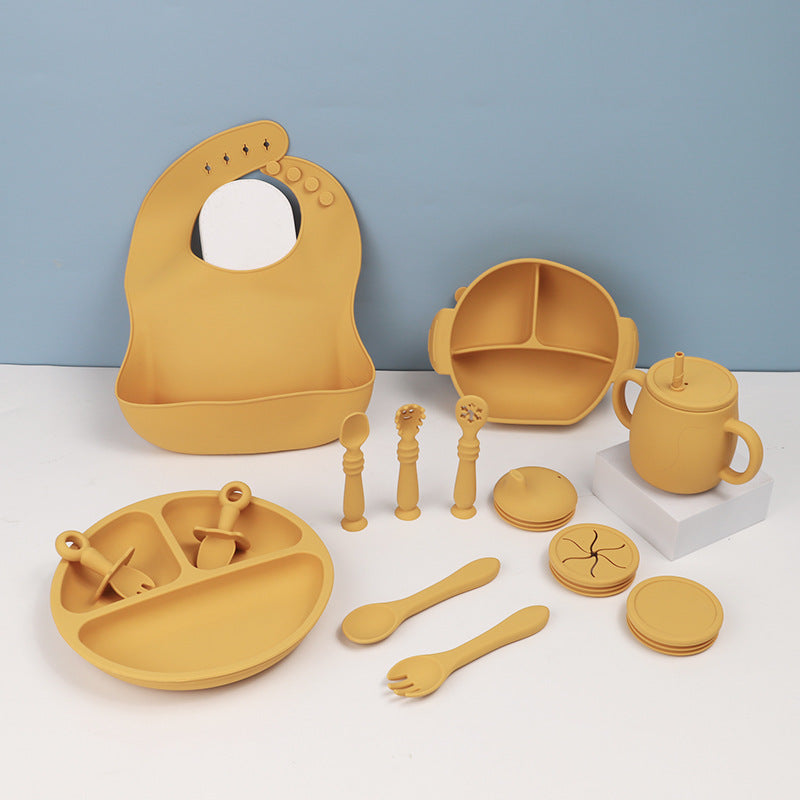 15 Piece Silicone Baby Feeding Tableware Set