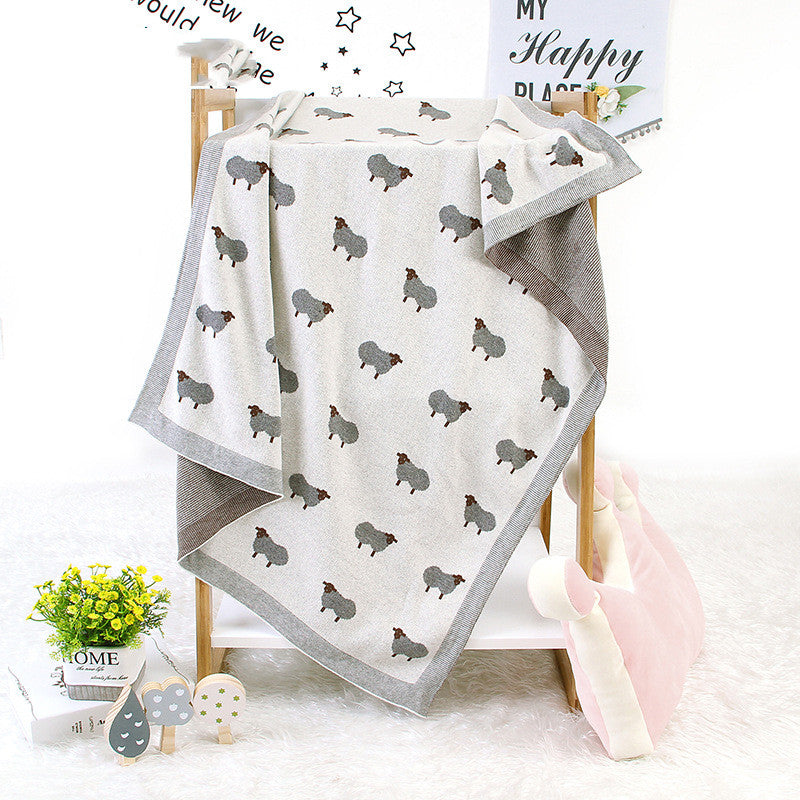 Knitted Lamb Baby Hug Blanket