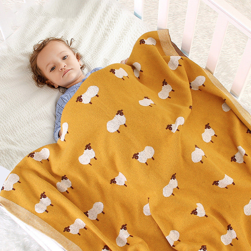 Knitted Lamb Baby Hug Blanket