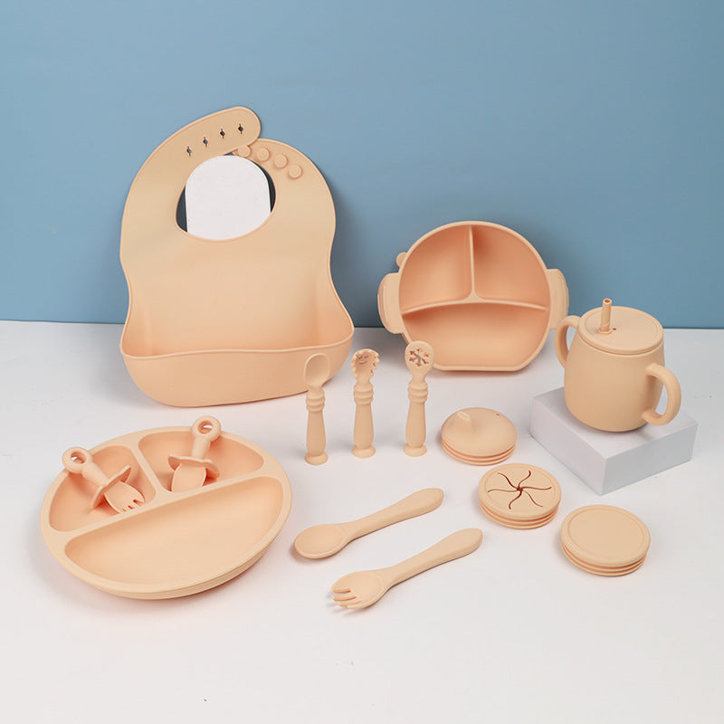 15 Piece Silicone Baby Feeding Tableware Set