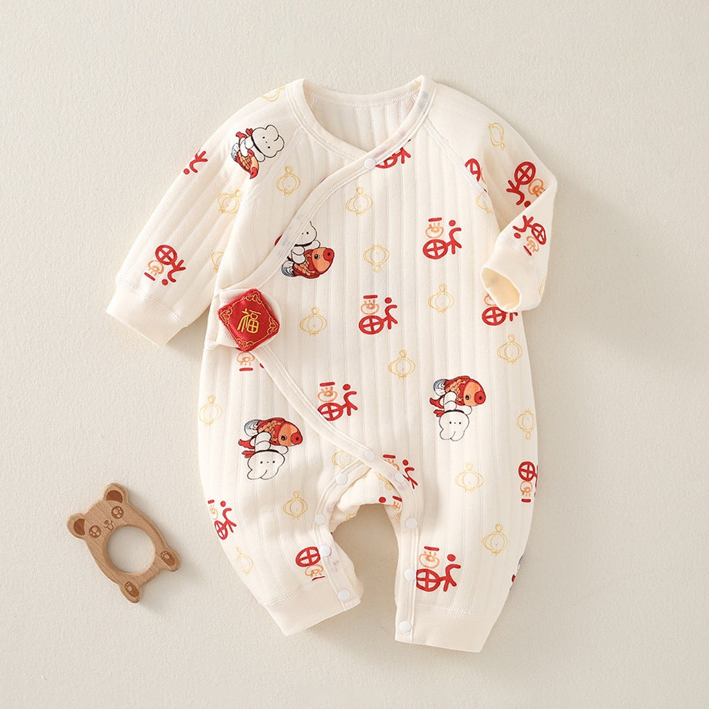 Warm Quilted Newborn Baby Jumpsuit