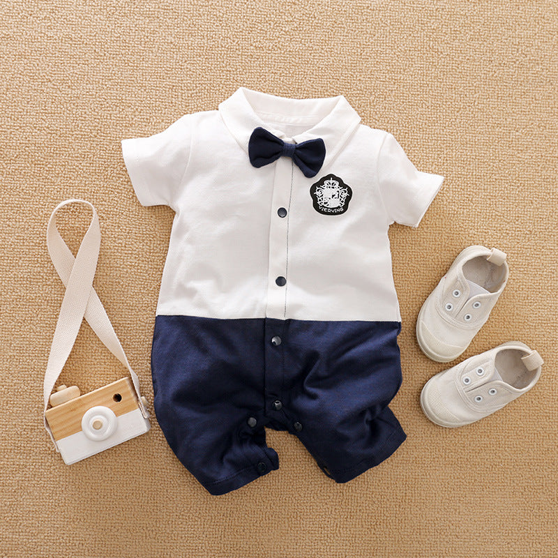 Gentleman Style Long Sleeve Baby Romper